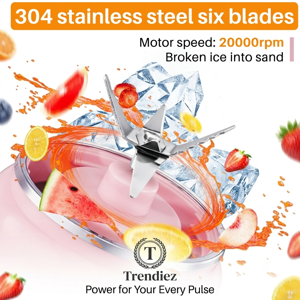 Trendiez Portable 6-Blade Rechargeable Juicer Blender
