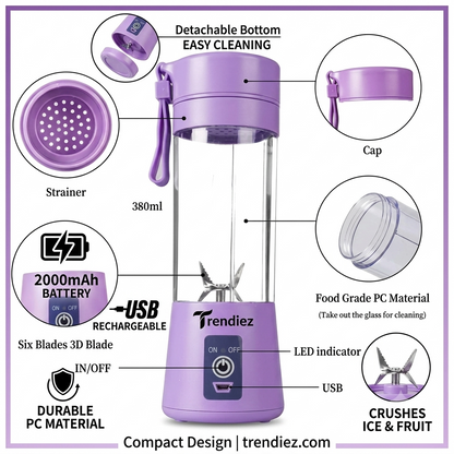 Trendiez Portable 6-Blade Rechargeable Juicer Blender